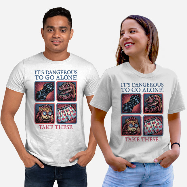 Danger In The Dungeon-Unisex-Basic-Tee-glitchygorilla