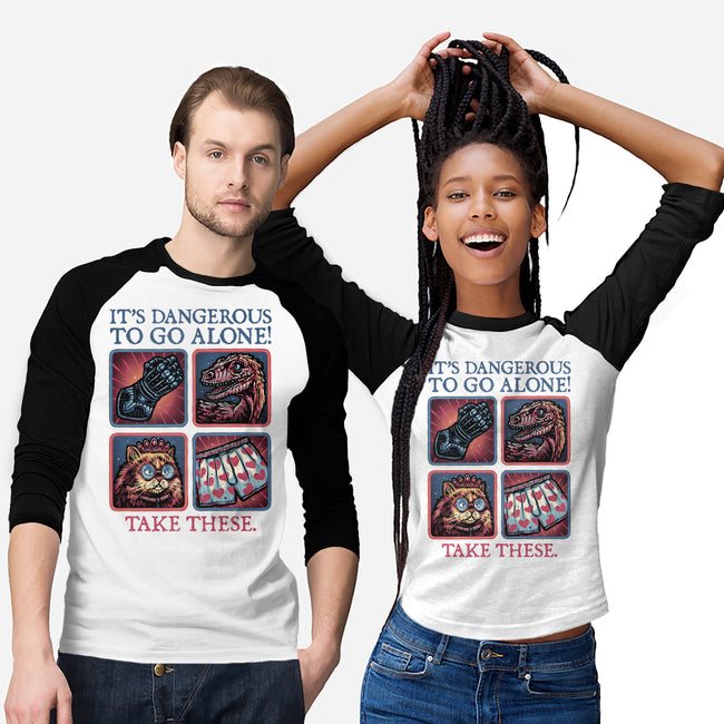 Danger In The Dungeon-Unisex-Baseball-Tee-glitchygorilla