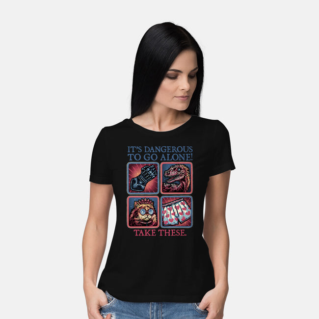 Danger In The Dungeon-Womens-Basic-Tee-glitchygorilla