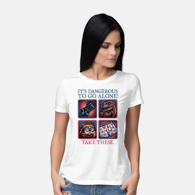 Danger In The Dungeon-Womens-Basic-Tee-glitchygorilla