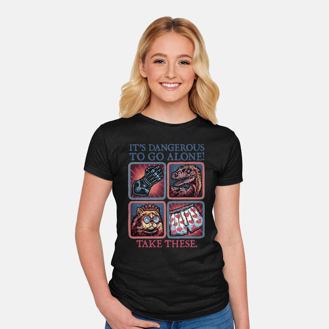 Danger In The Dungeon-Womens-Fitted-Tee-glitchygorilla