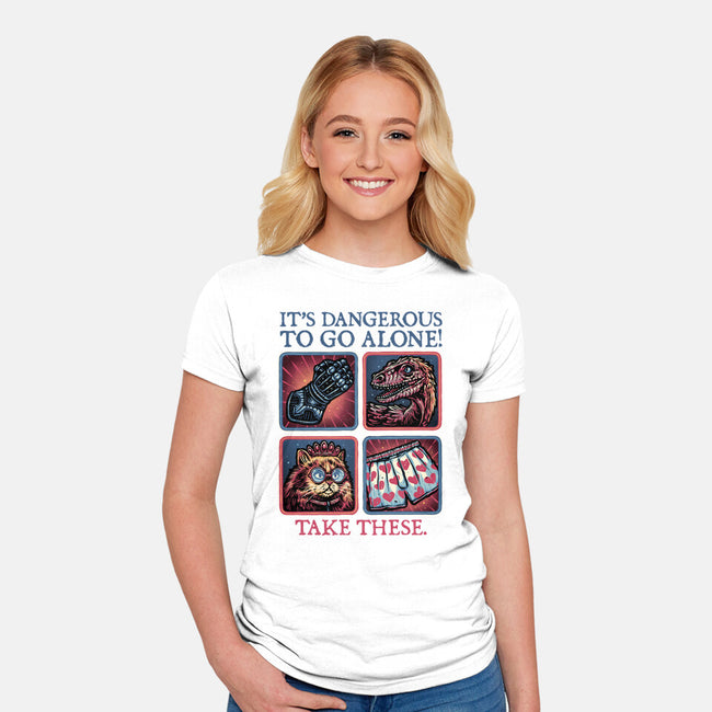 Danger In The Dungeon-Womens-Fitted-Tee-glitchygorilla