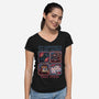 Danger In The Dungeon-Womens-V-Neck-Tee-glitchygorilla