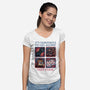 Danger In The Dungeon-Womens-V-Neck-Tee-glitchygorilla