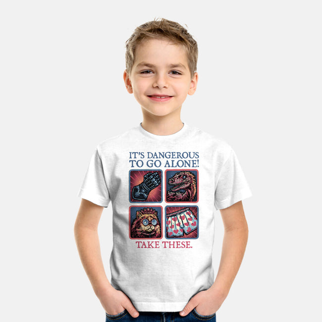Danger In The Dungeon-Youth-Basic-Tee-glitchygorilla