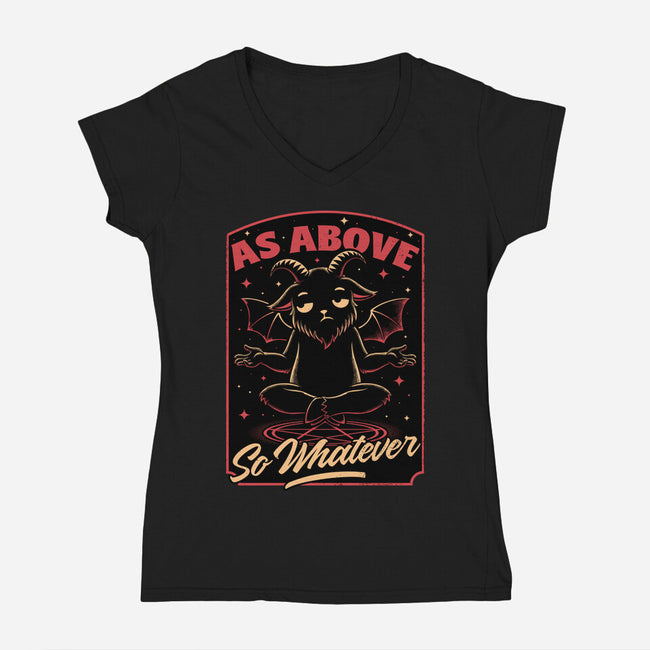 Baphomet Whatever Funny-Womens-V-Neck-Tee-Studio Mootant