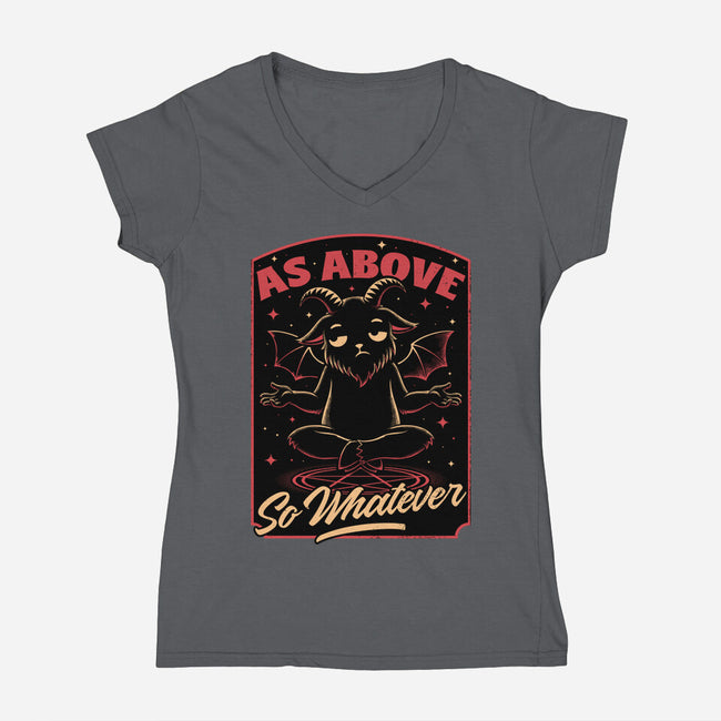 Baphomet Whatever Funny-Womens-V-Neck-Tee-Studio Mootant