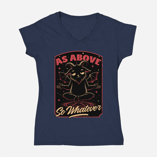 Baphomet Whatever Funny-Womens-V-Neck-Tee-Studio Mootant