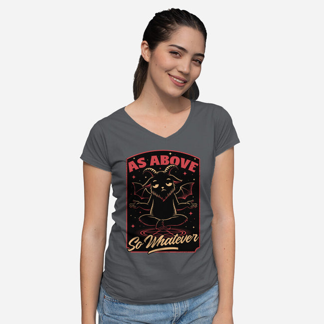 Baphomet Whatever Funny-Womens-V-Neck-Tee-Studio Mootant