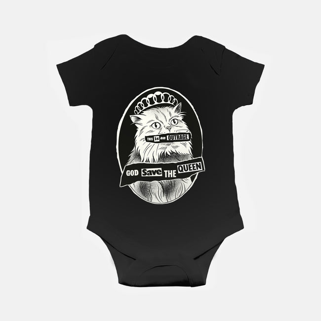 This Is An Outrage Save The Queen-Baby-Basic-Onesie-dandingeroz