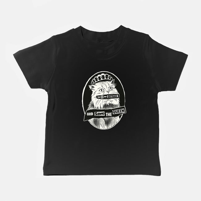 This Is An Outrage Save The Queen-Baby-Basic-Tee-dandingeroz