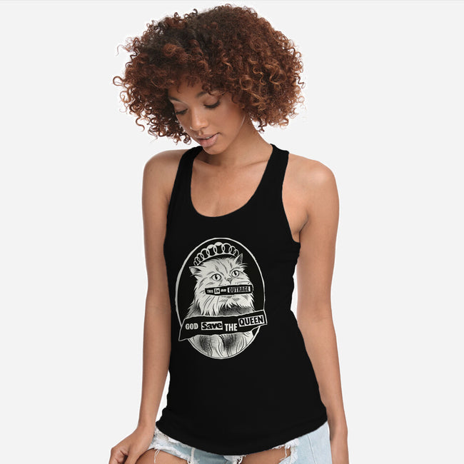 This Is An Outrage Save The Queen-Womens-Racerback-Tank-dandingeroz
