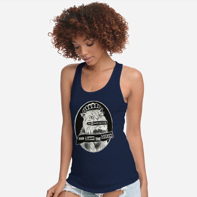 This Is An Outrage Save The Queen-Womens-Racerback-Tank-dandingeroz