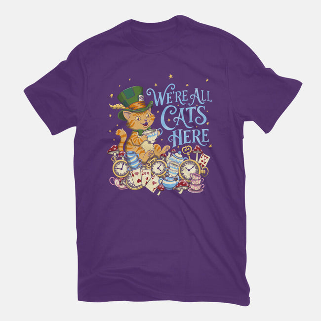 We're All Cats Here-Mens-Basic-Tee-Loobs