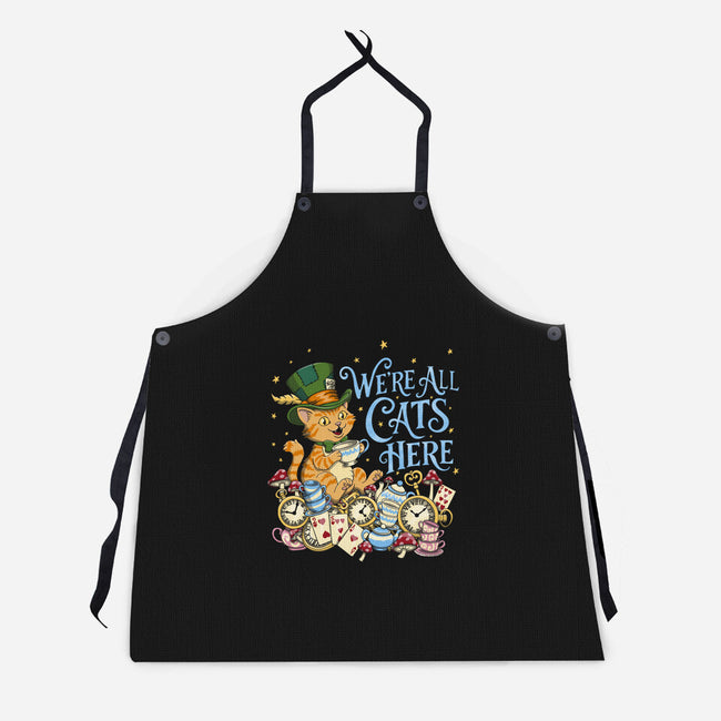 We're All Cats Here-Unisex-Kitchen-Apron-Loobs