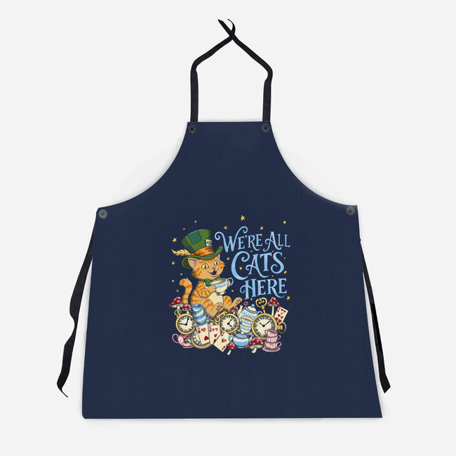 We're All Cats Here-Unisex-Kitchen-Apron-Loobs