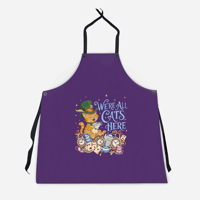 We're All Cats Here-Unisex-Kitchen-Apron-Loobs