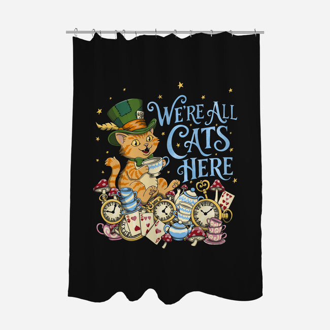 We're All Cats Here-None-Polyester-Shower Curtain-Loobs