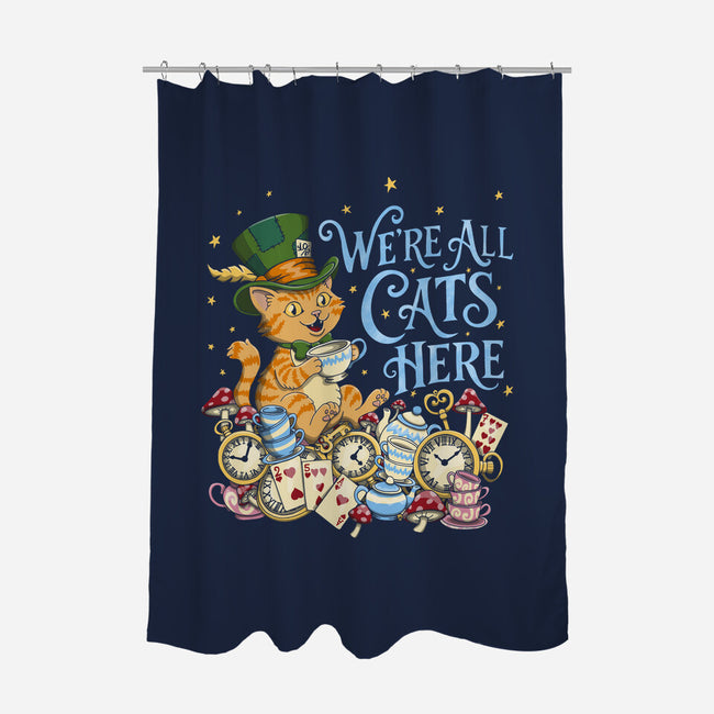 We're All Cats Here-None-Polyester-Shower Curtain-Loobs