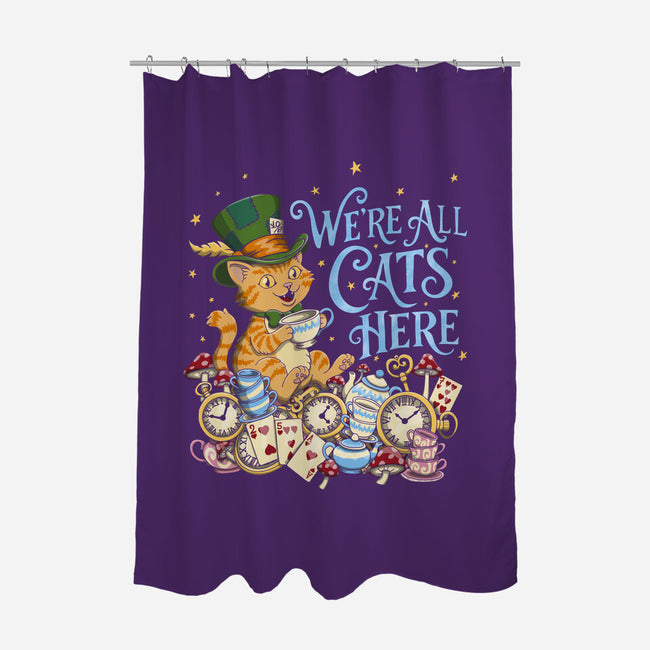We're All Cats Here-None-Polyester-Shower Curtain-Loobs