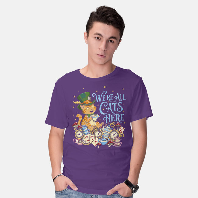 We're All Cats Here-Mens-Basic-Tee-Loobs