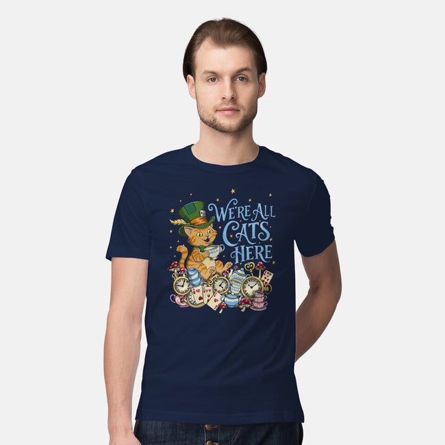 We're All Cats Here-Mens-Premium-Tee-Loobs