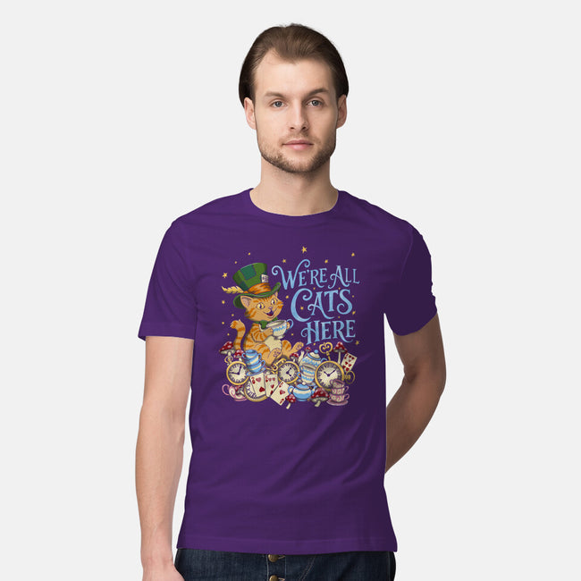We're All Cats Here-Mens-Premium-Tee-Loobs
