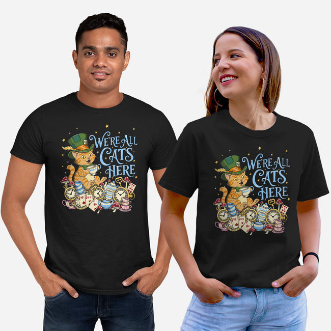 We're All Cats Here-Unisex-Basic-Tee-Loobs