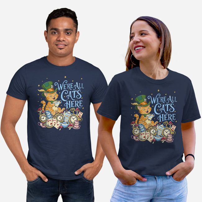 We're All Cats Here-Unisex-Basic-Tee-Loobs