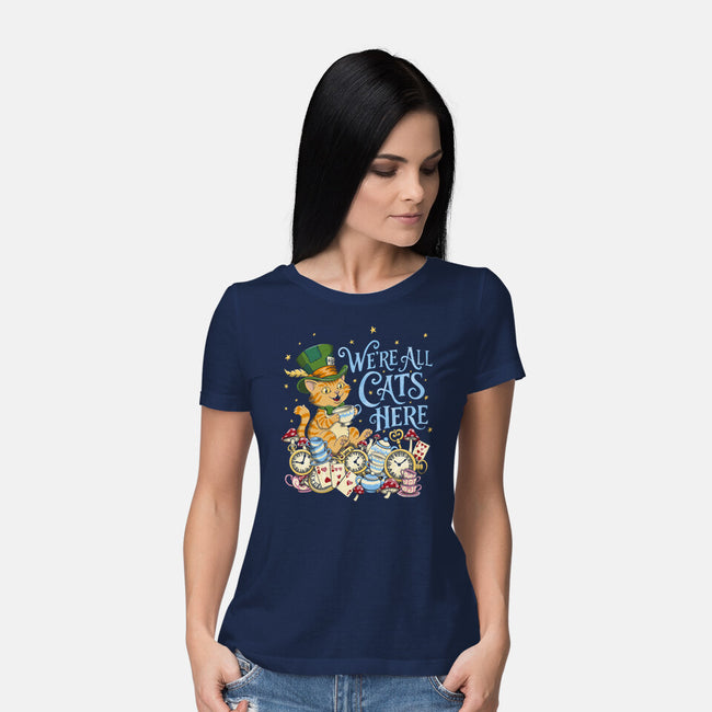 We're All Cats Here-Womens-Basic-Tee-Loobs