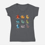 Dinosaurs Cute-Womens-V-Neck-Tee-Vallina84