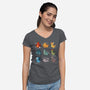 Dinosaurs Cute-Womens-V-Neck-Tee-Vallina84