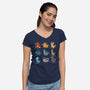 Dinosaurs Cute-Womens-V-Neck-Tee-Vallina84