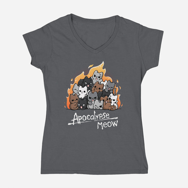 The Apocalypse Meow-Womens-V-Neck-Tee-Vallina84