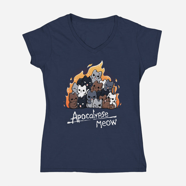 The Apocalypse Meow-Womens-V-Neck-Tee-Vallina84
