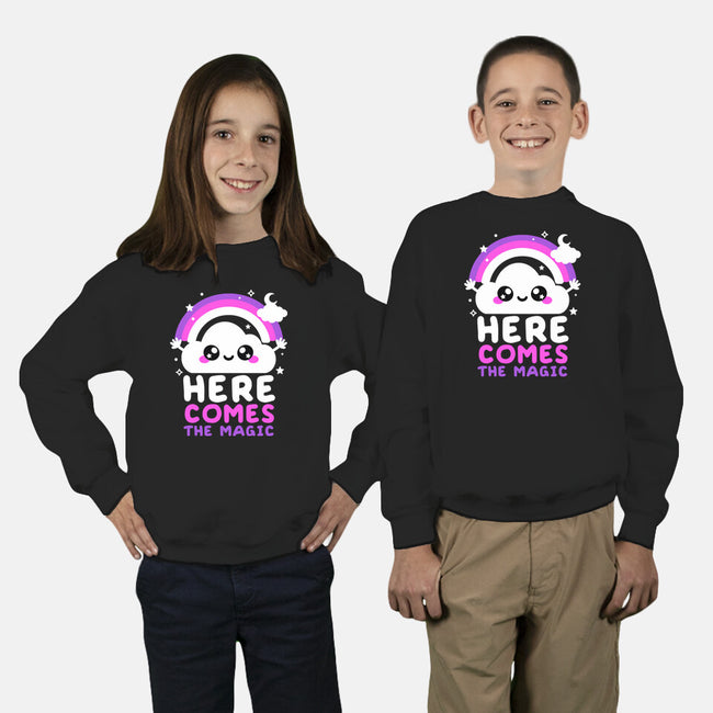 Here Comes The Magic-Youth-Crew Neck-Sweatshirt-NemiMakeit