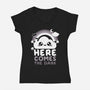 Here Comes The Dark-Womens-V-Neck-Tee-NemiMakeit