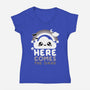 Here Comes The Dark-Womens-V-Neck-Tee-NemiMakeit