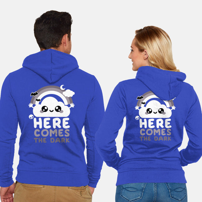 Here Comes The Dark-Unisex-Zip-Up-Sweatshirt-NemiMakeit
