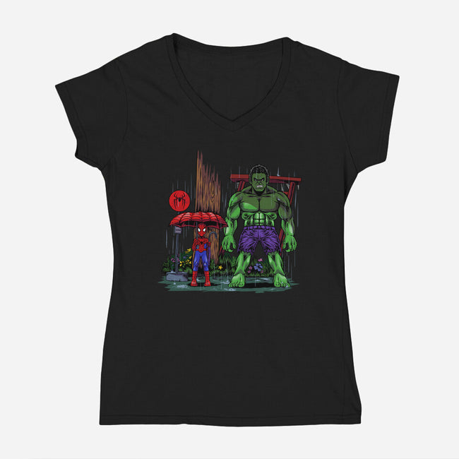 My Neighbor Gama-Womens-V-Neck-Tee-joerawks
