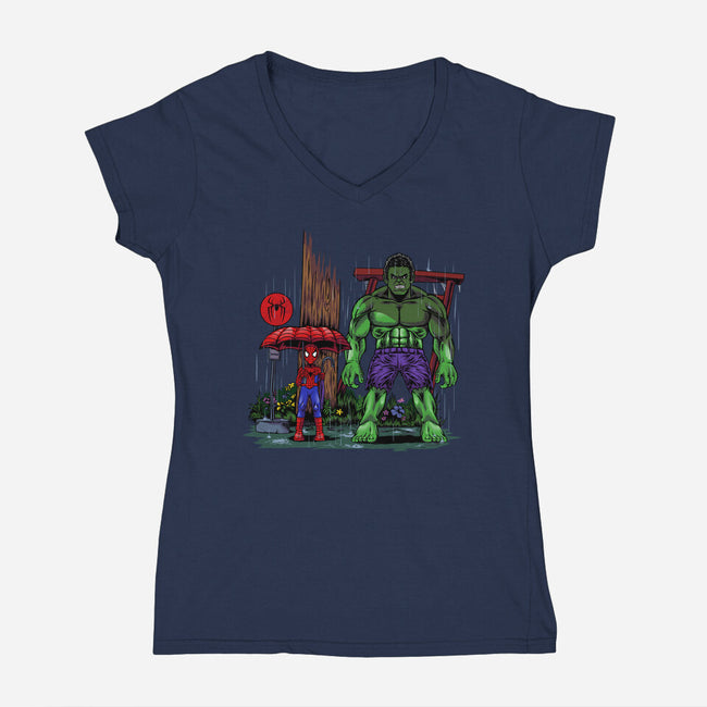 My Neighbor Gama-Womens-V-Neck-Tee-joerawks