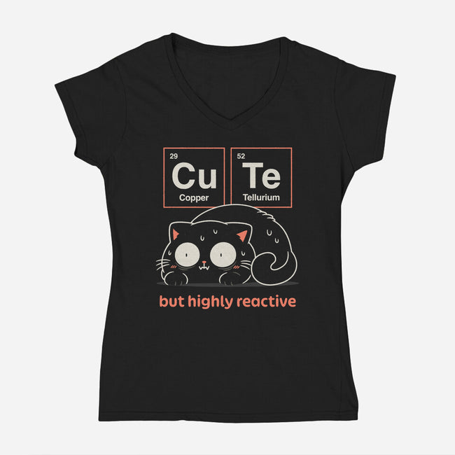 Cute But Highly Reactive-Womens-V-Neck-Tee-Popnotic