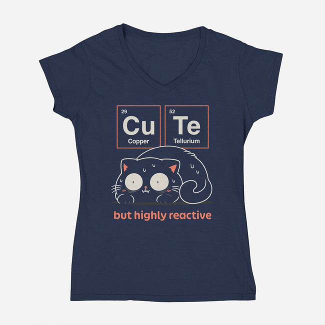 Cute But Highly Reactive-Womens-V-Neck-Tee-Popnotic