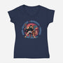 Team Survival-Womens-V-Neck-Tee-glitchygorilla