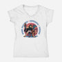 Team Survival-Womens-V-Neck-Tee-glitchygorilla