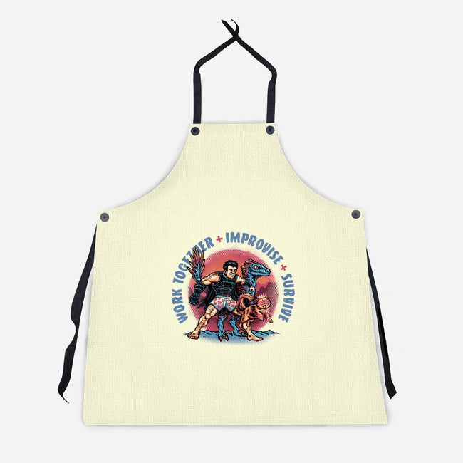 Team Survival-Unisex-Kitchen-Apron-glitchygorilla