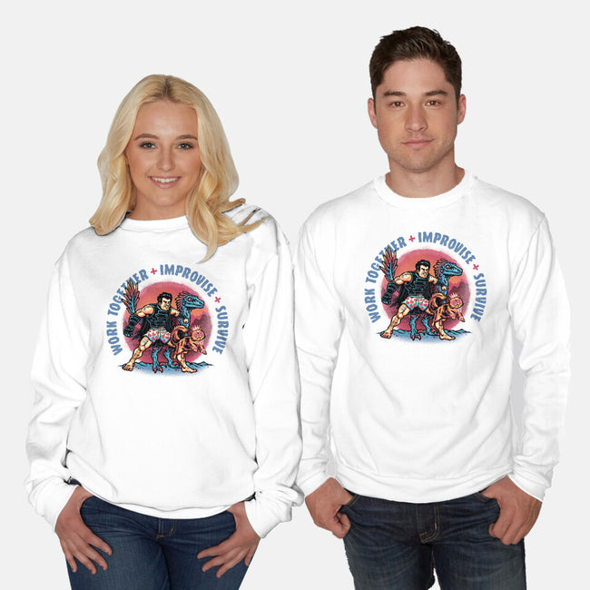 Team Survival-Unisex-Crew Neck-Sweatshirt-glitchygorilla