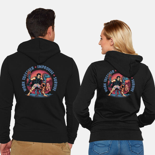 Team Survival-Unisex-Zip-Up-Sweatshirt-glitchygorilla