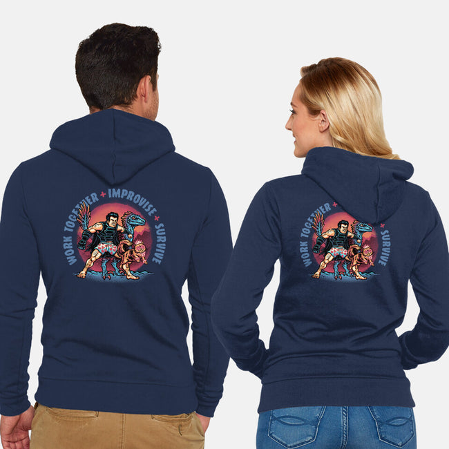 Team Survival-Unisex-Zip-Up-Sweatshirt-glitchygorilla