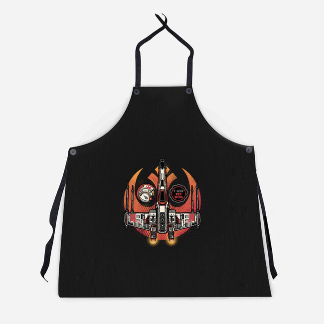 Red Wing Pilot-Unisex-Kitchen-Apron-glitchygorilla